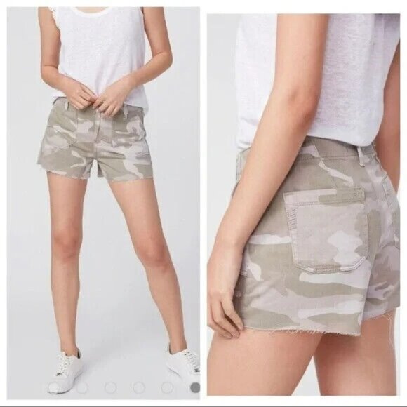Paige Womens‎ Mayslie Utility Camo Print Shorts Size 32 - Picture 1 of 9